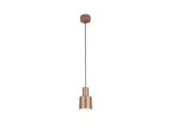 Kleine Pendelleuchte AGUDO mit Metall Lampenschirm Coffee, Ø 12cm