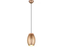 Kleine Pendelleuchte BIDAR in Coffee mit ausgefallenem Stanzmuster, Ø 15cm