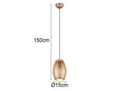 Kleine Pendelleuchte BIDAR in Coffee mit ausgefallenem Stanzmuster, Ø 15cm