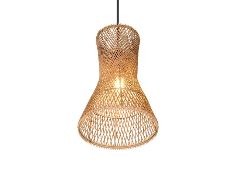 Kleine Pendelleuchte BIJOU 1-flammig mit Lampenschirm aus Papiergarn, Ø 20cm