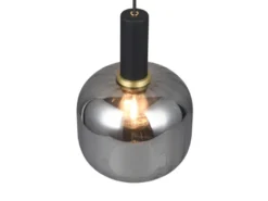 Kleine Pendelleuchte DIVA 1-flammig mit Glasschirm Chrom bedampft, Ø 20cm