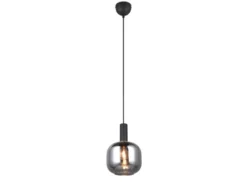 Kleine Pendelleuchte DIVA 1-flammig mit Glasschirm Chrom bedampft, Ø 20cm