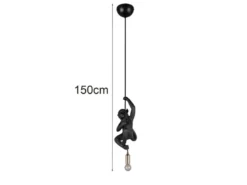 Kleine Pendelleuchte FIPS einflammig Affenlampe Schwarz, Breite 14,5cm