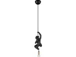 Kleine Pendelleuchte FIPS einflammig Affenlampe Schwarz, Breite 14,5cm