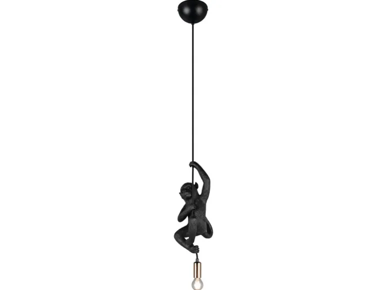 Kleine Pendelleuchte FIPS einflammig Affenlampe Schwarz, Breite 14,5cm