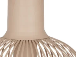 Kleine Pendelleuchte GILA mit Gitter Lampenschirm Beige, Ø 23cm