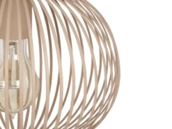 Kleine Pendelleuchte GILA mit Gitter Lampenschirm Beige, Ø 23cm
