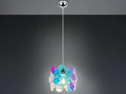 Kleine Pendelleuchte IRIDE aus irisierendem Kunststoff, Ø 25cm