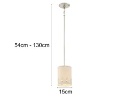 Kleine Pendelleuchte PARK AVENUE aus Stoff, 4-stufig höhenverstellbar, Ø 15cm