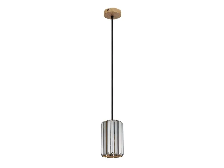 Kleine Pendelleuchte RUN einflammig mit Rauchglas Kristall Ø 13,5cm