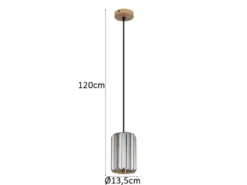 Kleine Pendelleuchte RUN einflammig mit Rauchglas Kristall Ø 13,5cm