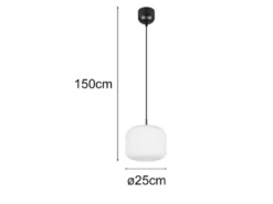 Kleine Pendelleuchte SIGNE einflammig mit Glas Lampenschirm Weiß Ø 25cm