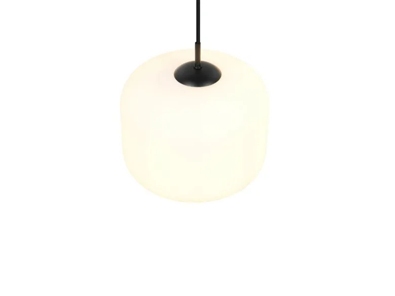 Kleine Pendelleuchte SIGNE einflammig mit Glas Lampenschirm Weiß Ø 25cm