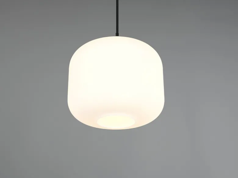 Kleine Pendelleuchte SIGNE einflammig mit Glas Lampenschirm Weiß Ø 25cm