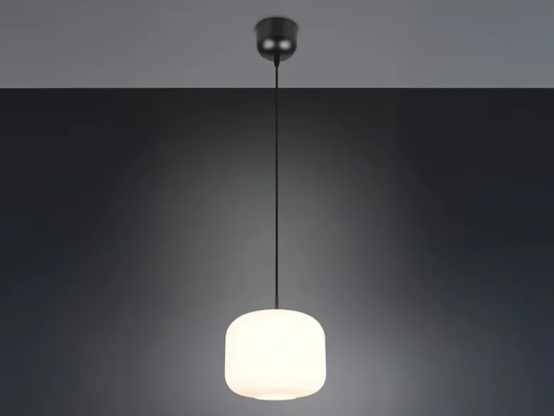 Kleine Pendelleuchte SIGNE einflammig mit Glas Lampenschirm Weiß Ø 25cm