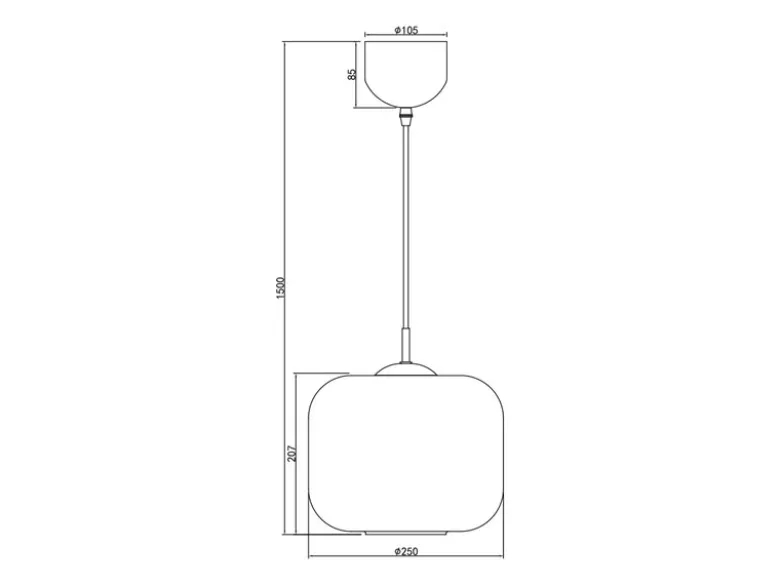 Kleine Pendelleuchte SIGNE einflammig mit Glas Lampenschirm Weiß Ø 25cm