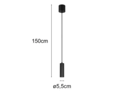 Kleine Pendelleuchte SOKA einflammig aus Metall Schwarz Ø 5,5cm