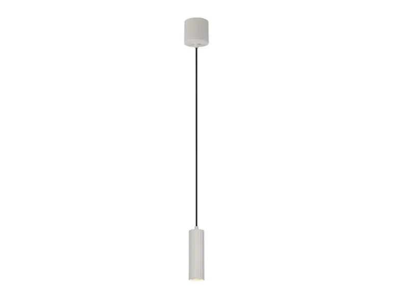 Kleine Pendelleuchte SOKA einflammig aus Metall Hellgrau Ø 5,5cm