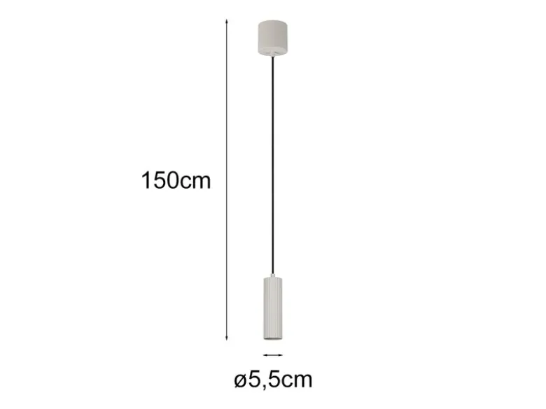Kleine Pendelleuchte SOKA einflammig aus Metall Hellgrau Ø 5,5cm