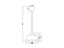 Kleine Pendelleuchte TILOS skandinavisch mit Metall- & Glasschirm Ø 23cm