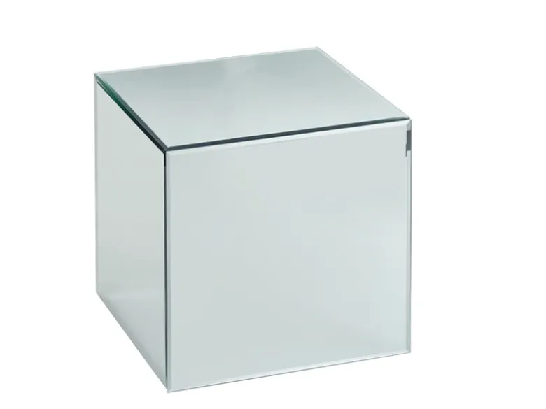 Kleiner Beistelltisch mit Spiegelglas im 2er Set, Höhe 45cm