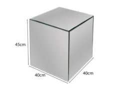 Kleiner Beistelltisch mit Spiegelglas im 2er Set, Höhe 45cm