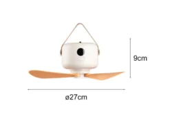 Kleiner Akku Deckenventilator RENA mit Licht und Fernbedienung Ø 27cm