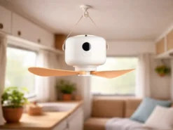 Kleiner Akku Deckenventilator RENA mit Licht und Fernbedienung Ø 27cm