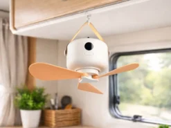 Kleiner Akku Deckenventilator RENA mit Licht und Fernbedienung Ø 27cm