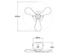 Kleiner Akku Deckenventilator RENA mit Licht und Fernbedienung Ø 27cm