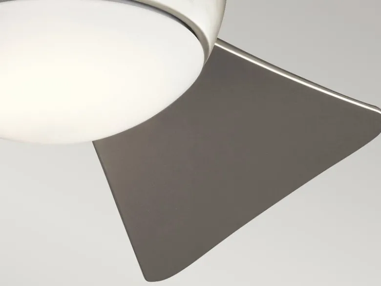 Kleiner Deckenventilator Silber, mit Licht - Feuchtraumgeeignet, Ø 86cm