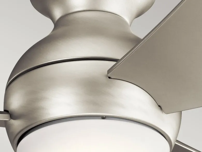 Kleiner Deckenventilator SOLA Silber, mit Licht - Feuchtraumgeeignet, Ø 86cm
