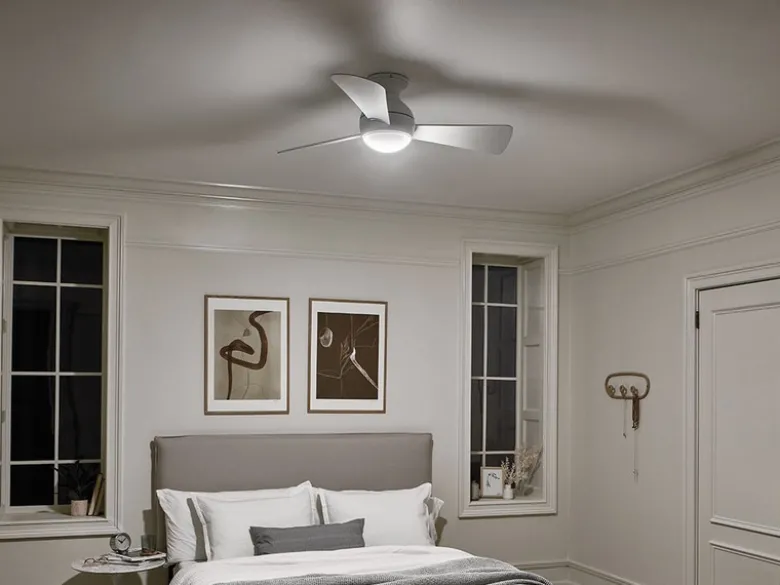 Kleiner Deckenventilator Weiß, mit Licht - Feuchtraumgeeignet, Ø 86cm