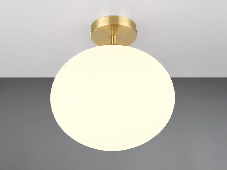 Kleine Retro Deckenleuchte FOMENTO Messing mit Glaskugel, Ø 30cm