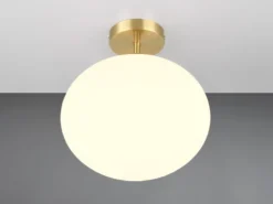 Kleine Retro LED Deckenleuchte Messing mit Glaskugel, Ø 30cm