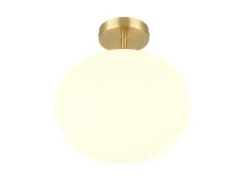 Kleine Retro LED Deckenleuchte Messing mit Glaskugel, Ø 30cm