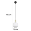 Kleine Retro LED Pendelleuchte 1-flammig mit Glasschirm in Weiß, Ø 20cm