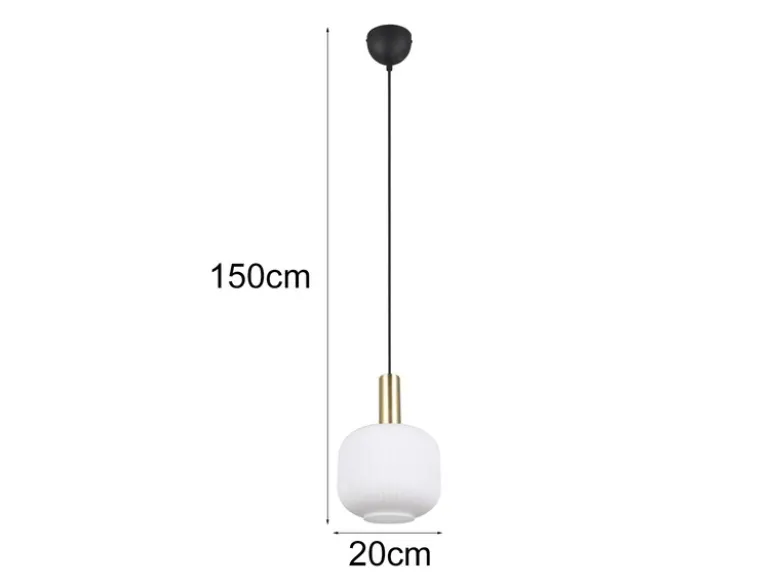 Kleine Retro LED Pendelleuchte 1-flammig mit Glasschirm in Weiß, Ø 20cm