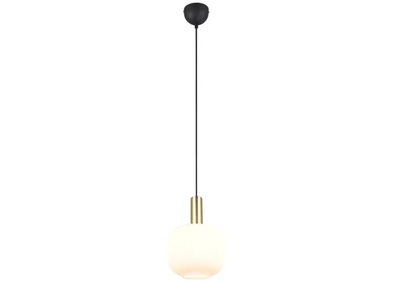 Kleine Retro LED Pendelleuchte 1-flammig mit Glasschirm in Weiß, Ø 20cm