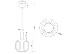 Kleine Retro Pendelleuchte DIVA 1-flammig mit Glasschirm in Weiß, Ø 20cm