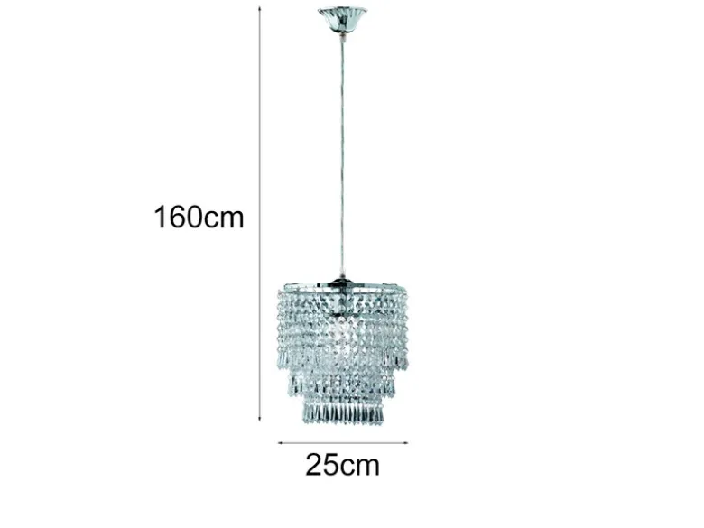 Kleiner LED Kronleuchter Chrom mit Kristall Behang aus Acryl, Ø 25cm