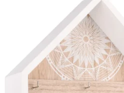 Kleines Schlüsselbrett GINA Holzoptik-Weiß, Höhe 30cm