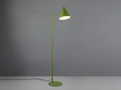 Kleine Stehlampe COSIMA mit Schwenkarm aus Metall Grün, Höhe 126,5cm