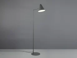 Kleine Stehlampe COSIMA mit Schwenkarm aus Metall Anthrazit, Höhe 126,5cm