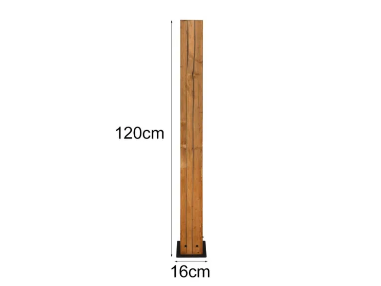 Kleine Stehlampe KARUNI mit Naturholz, Höhe 120cm