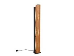 Kleine Stehlampe KARUNI mit Naturholz, Höhe 120cm