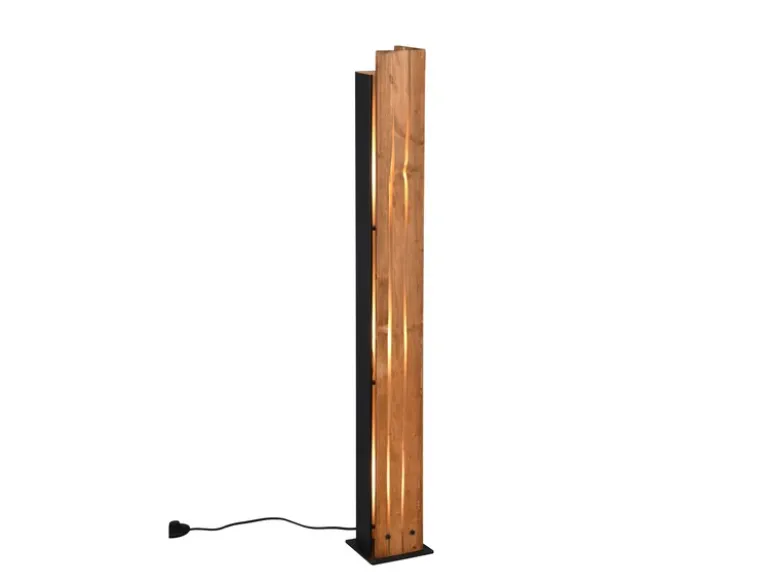 Kleine Stehlampe KARUNI mit Naturholz, Höhe 120cm