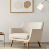 Kleine Stehlampe TOMMY Silber mit Flexarm & Stoffschirm Weiß, Höhe 130cm