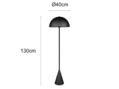 Kleine Stehleuchte ALFIE in Pilzform aus Metall Schwarz, Höhe 130cm