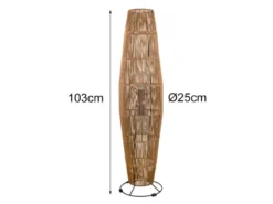 Kleine Stehleuchte MIKI mit Papier Lampenschirm im Boho Stil, Höhe 103cm